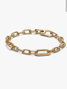 Pandora Gold Small Link Chain Bracelet with Pave Double Styling Link